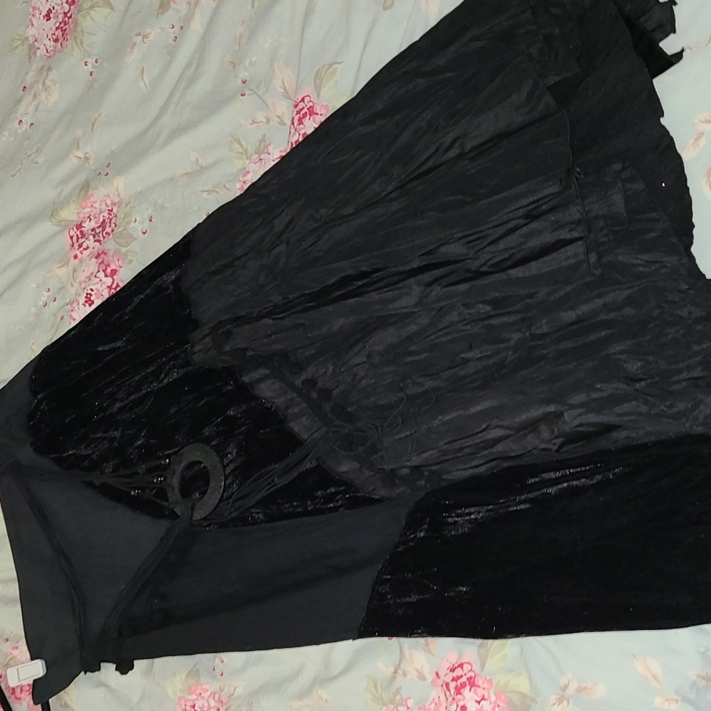 Black Velvet Hippie Skirt Outfit set